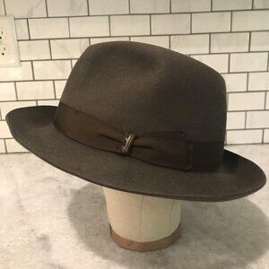 Borsalino Hat Fedora Fitted Mens Size 7.5 Brown Alessandria 62 Italy Luxury